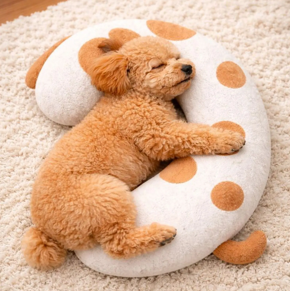 Dog-Shaped Calming Pillow Bed for Dogs & Cats
