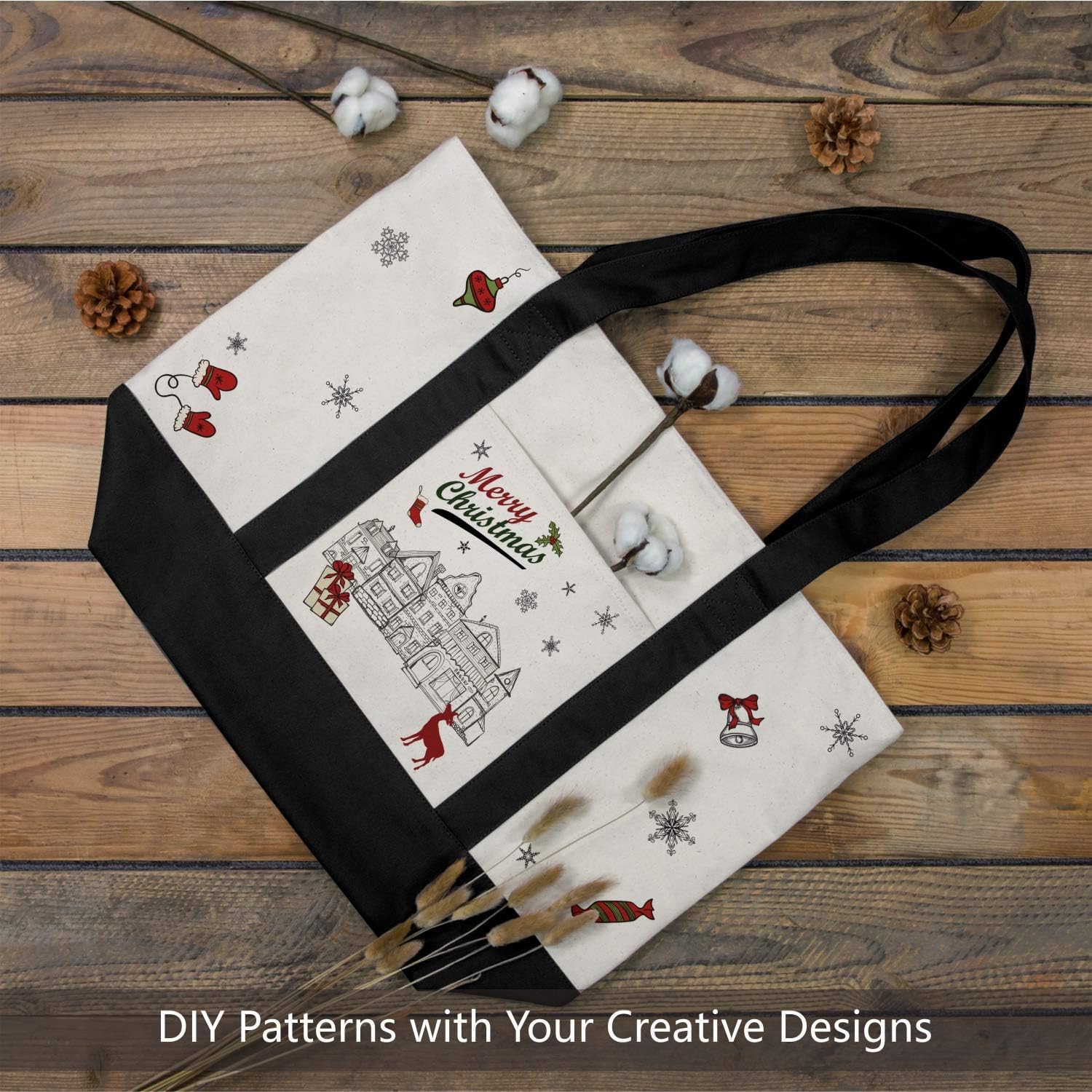Zippered Canvas Tote Bag — third-party reference view 3