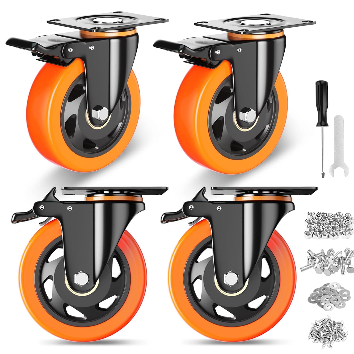 Braked Swivel Casters for Cart and Fixture Projects