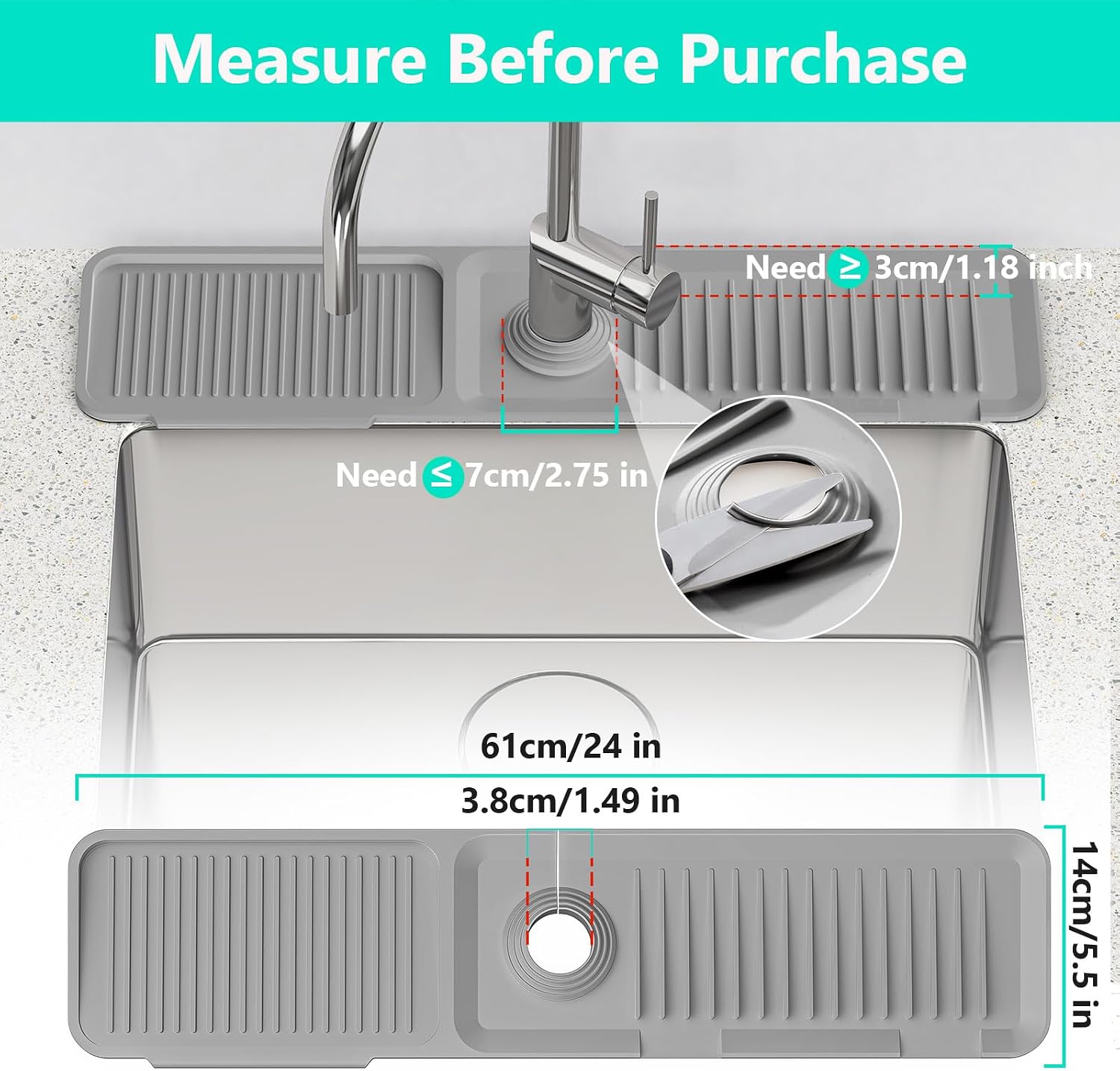 Faucet Splash Mat — third-party reference view 3