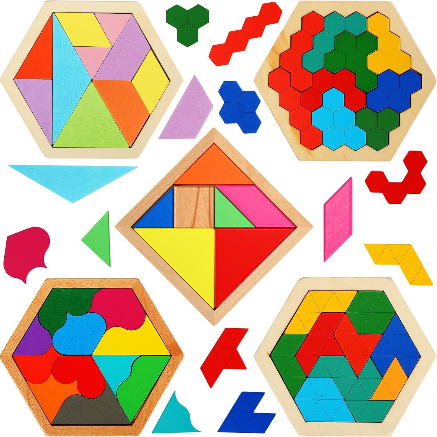 Wooden Tangram Puzzles for Learning and Gift Ranges
