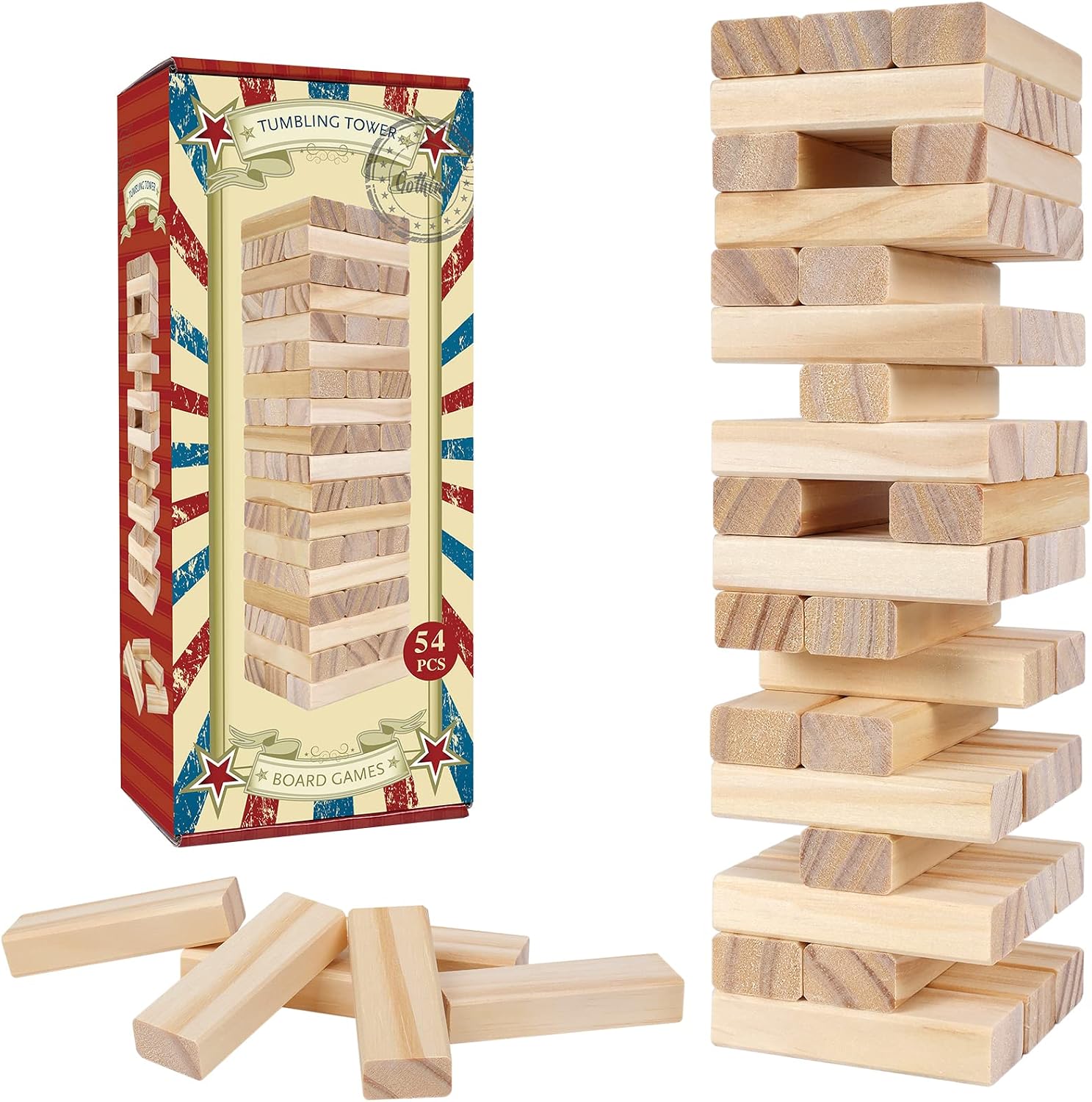 Wooden Tumbling Tower Games for Gift and Play Ranges