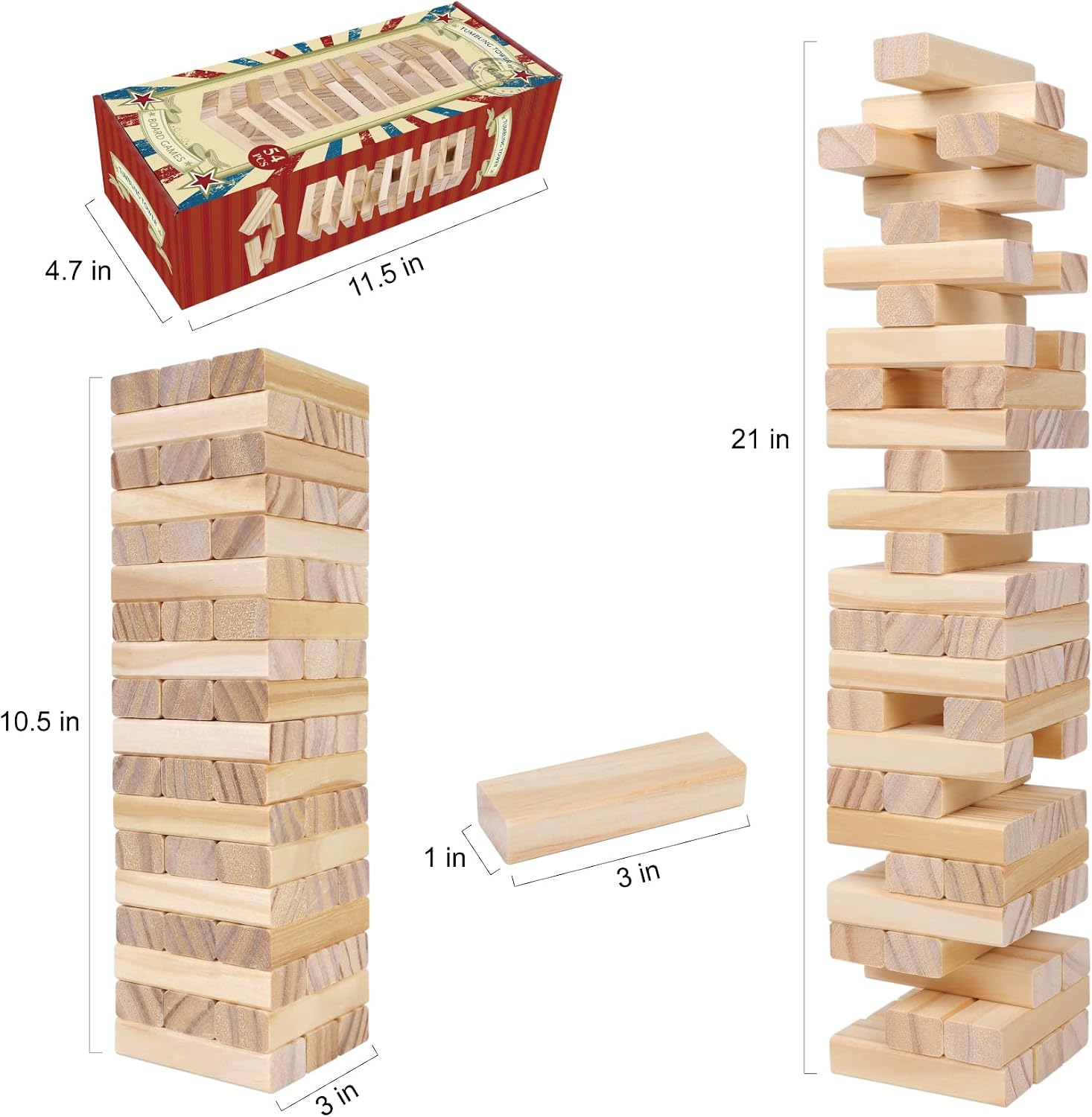 Wooden Tumbling Tower Game — third-party reference view 2