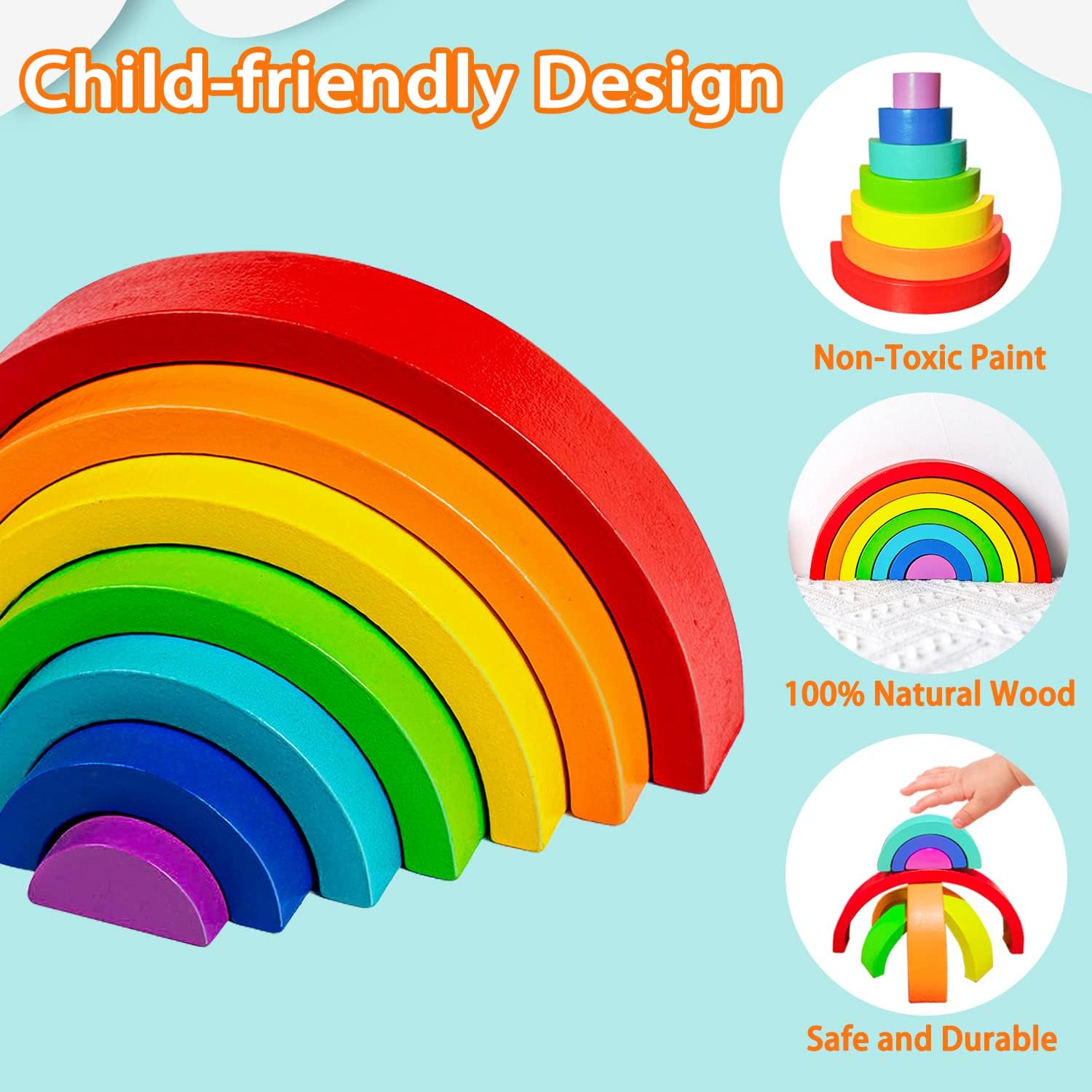 Rainbow Stacking Toy — third-party reference view 3