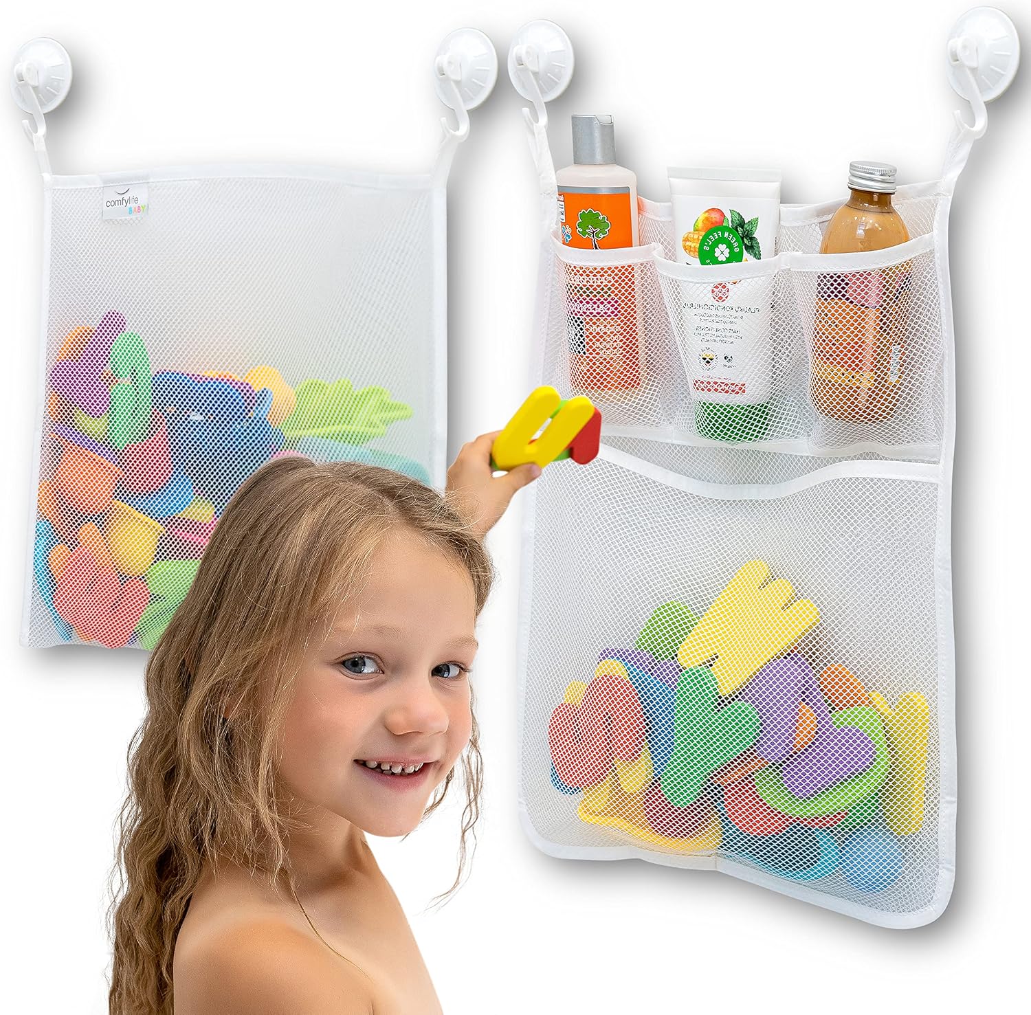 Bath Toy Storage Bags — Mounting and Drainage Brief