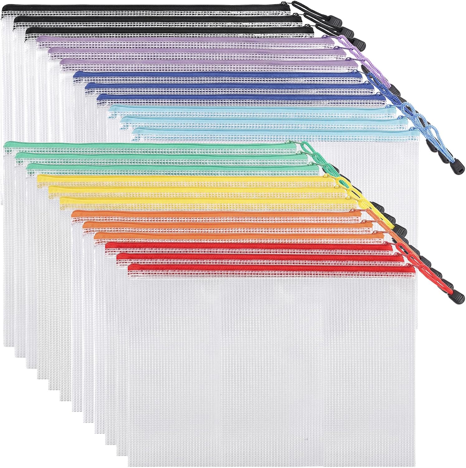 Zippered Document Pouches for Office and Storage Ranges