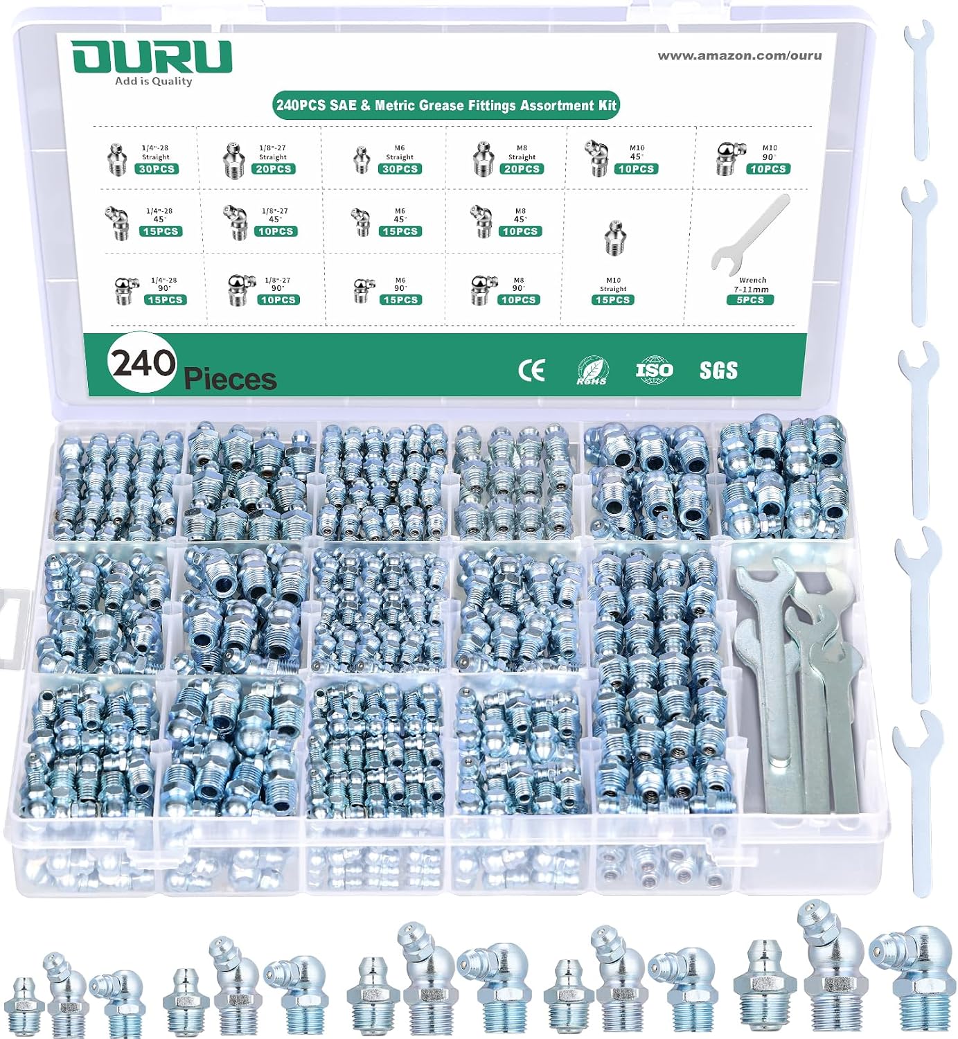 Grease Fitting Assortments for Equipment Maintenance