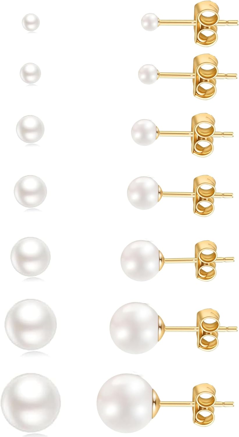 Pearl-Style Stud Earrings - view 1