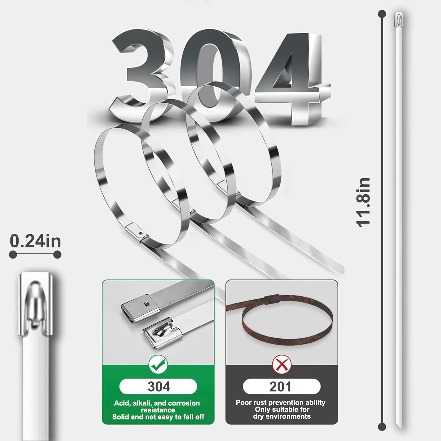 Stainless Steel Zip Ties - view 2