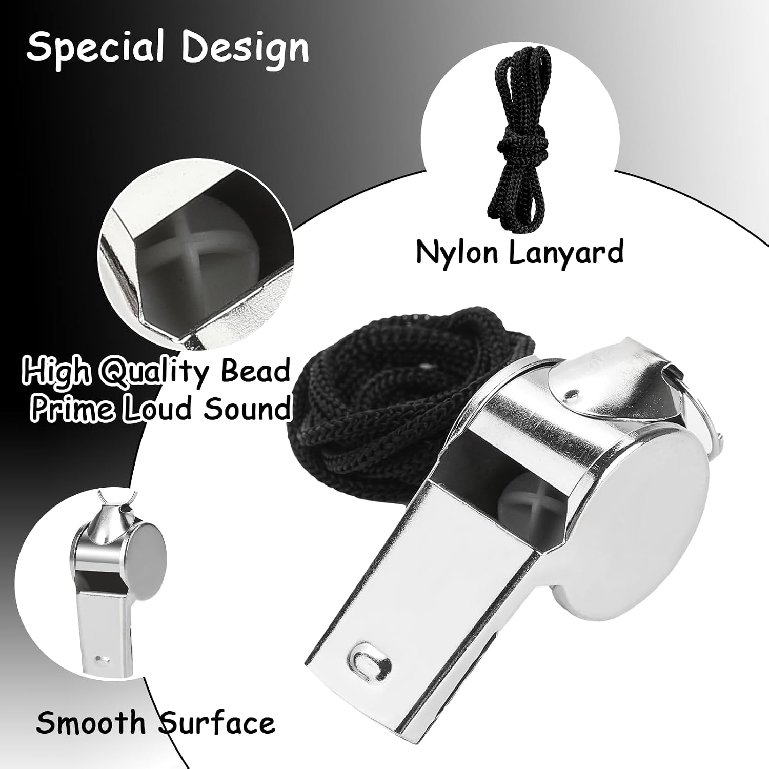 Sports Whistles with Lanyards - view 3