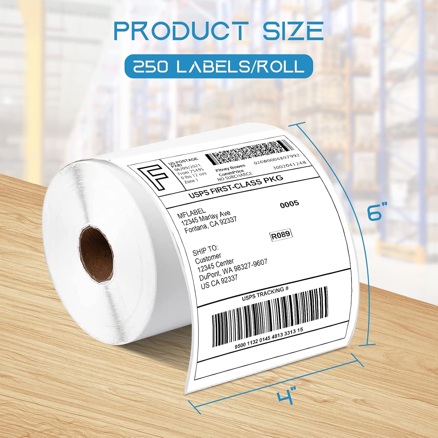 Thermal Shipping Label Rolls - view 2