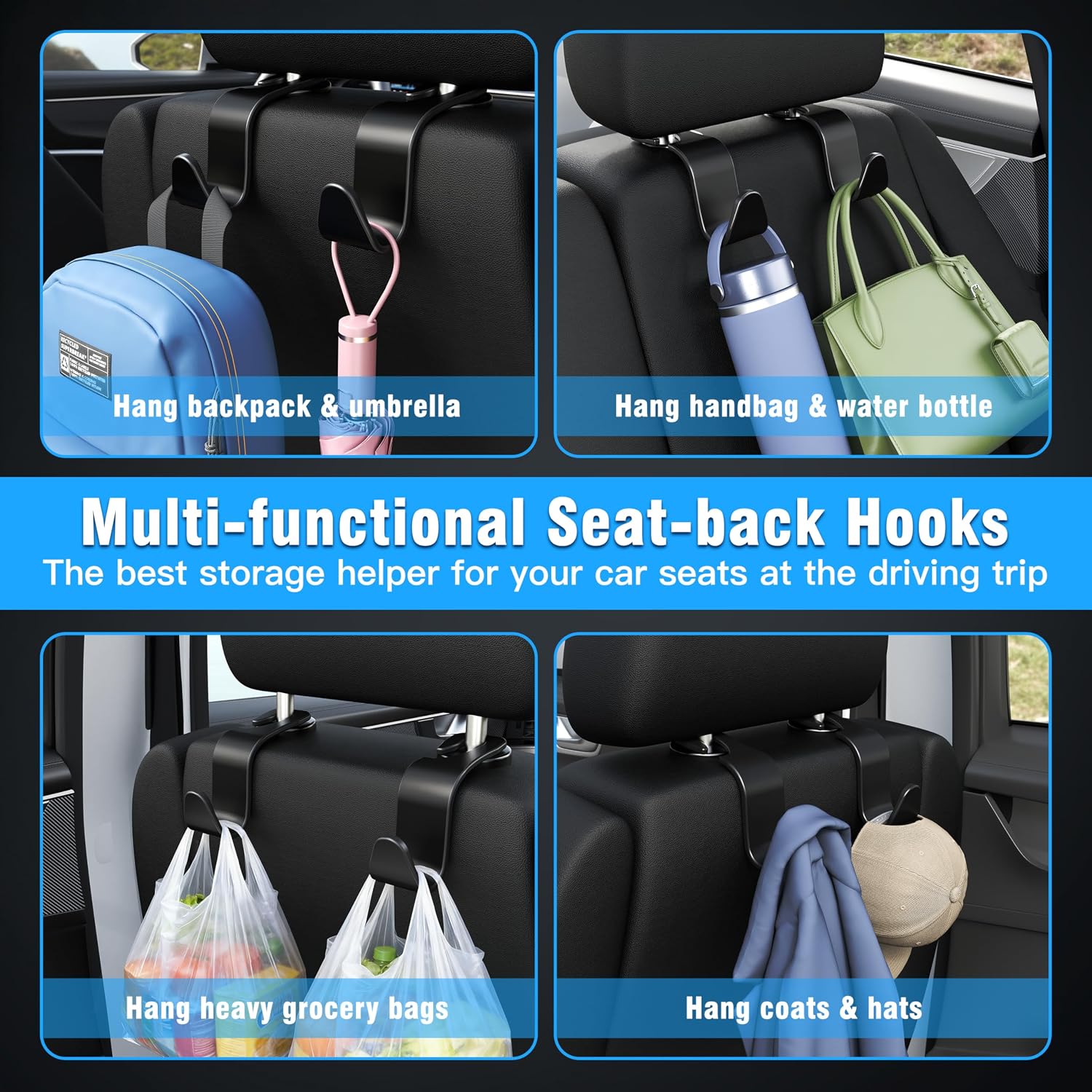 Car Headrest Storage Hooks - view 3