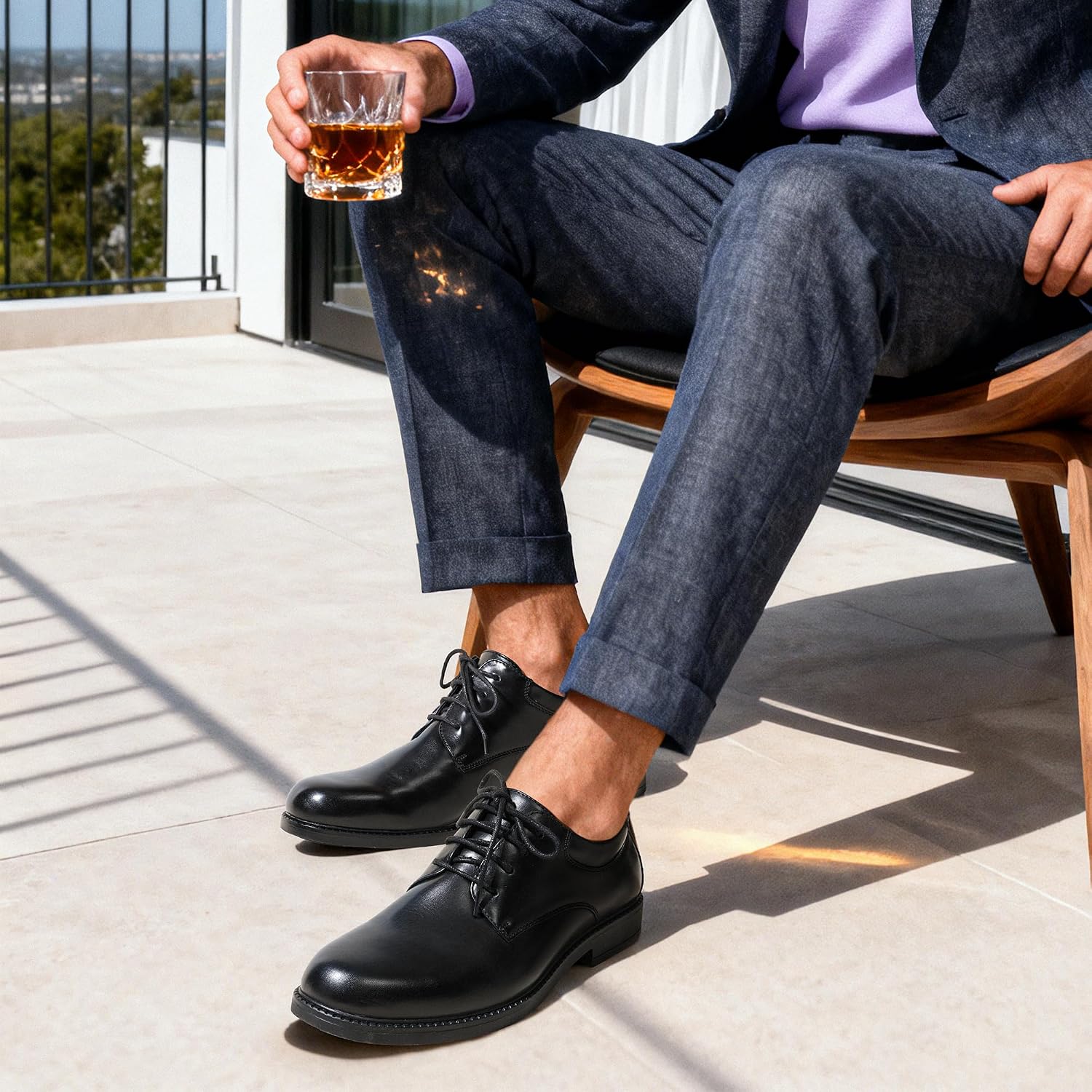 Mens Lace Up Derby Shoes - view 3