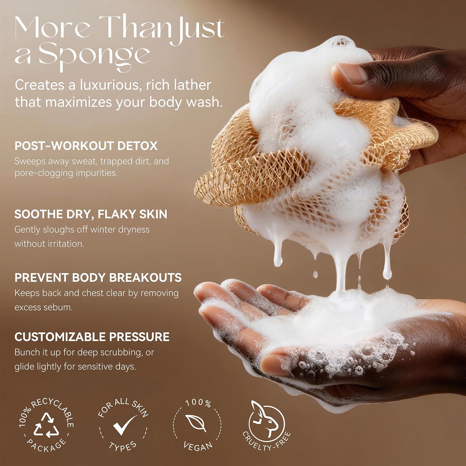 Long Mesh Bath Sponges - view 3