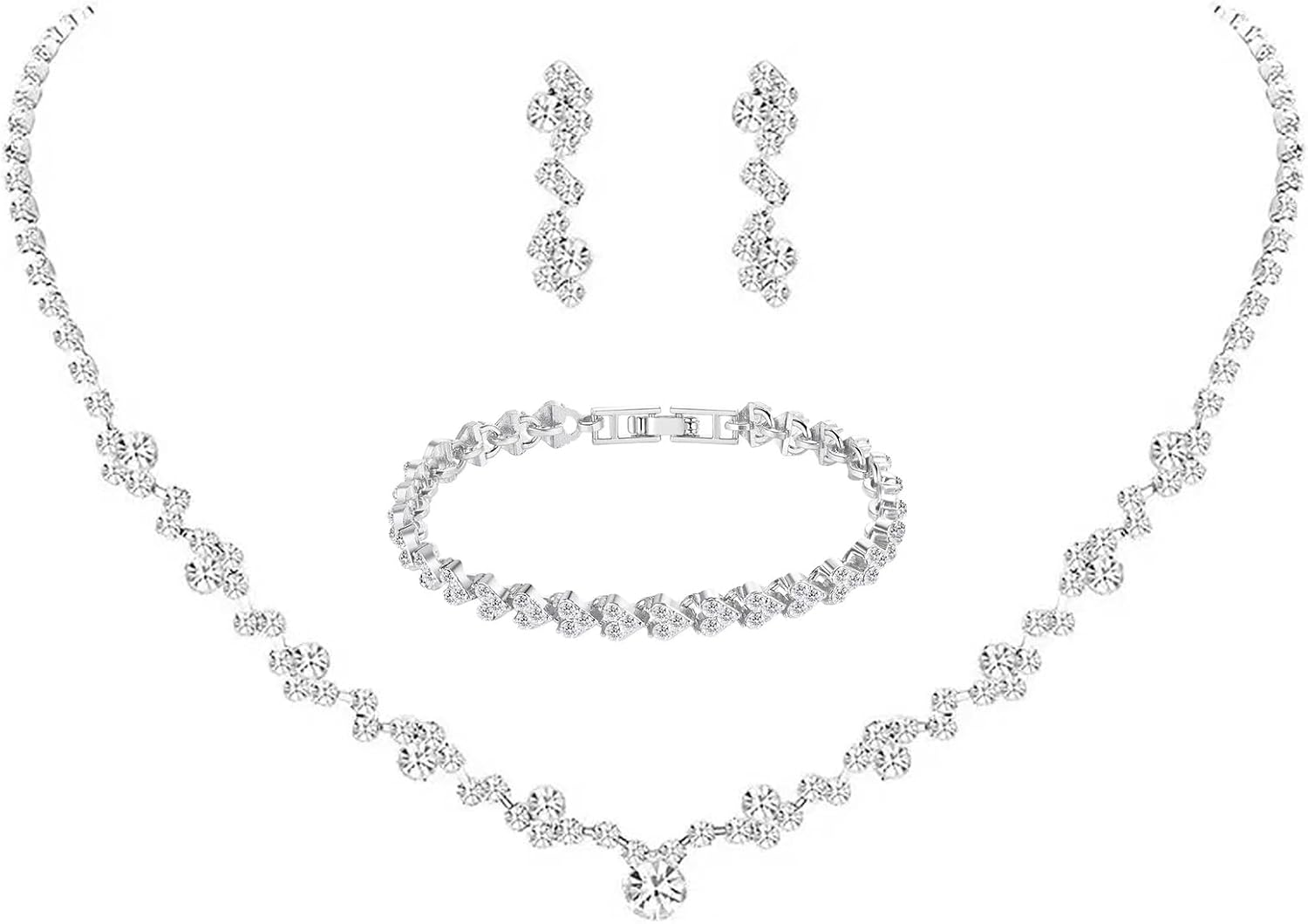 Crystal Bridal Necklace Earring Sets - view 1