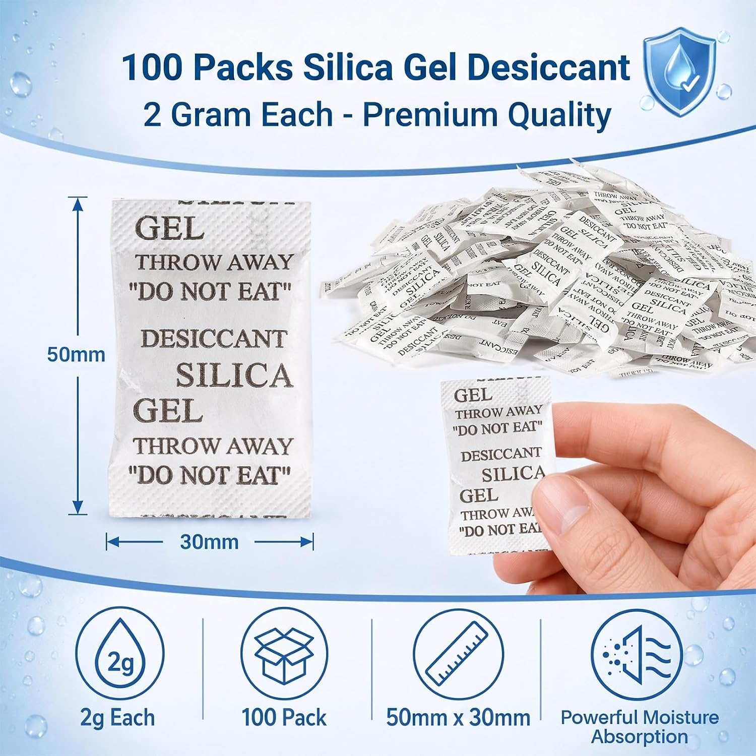 Silica Gel Desiccant Packets - view 2