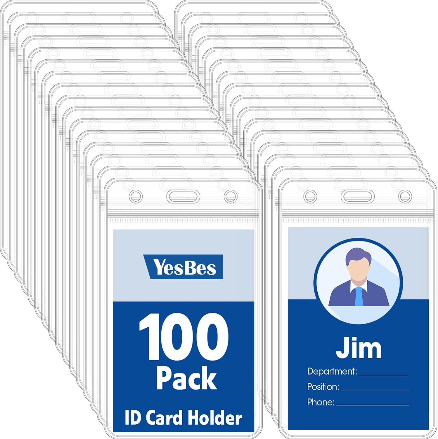 Clear ID Badge Holder Sleeves - view 1