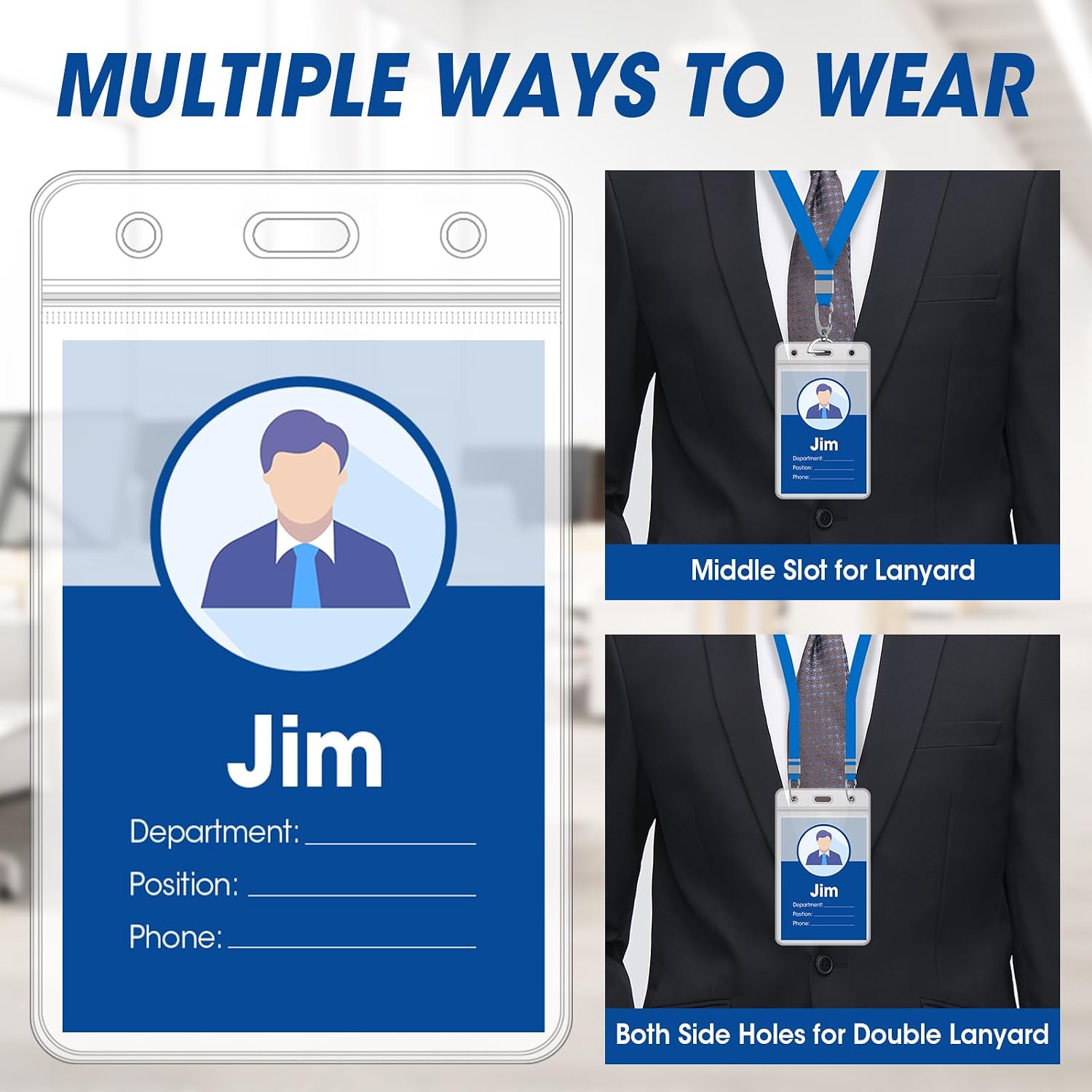 Clear ID Badge Holder Sleeves - view 2